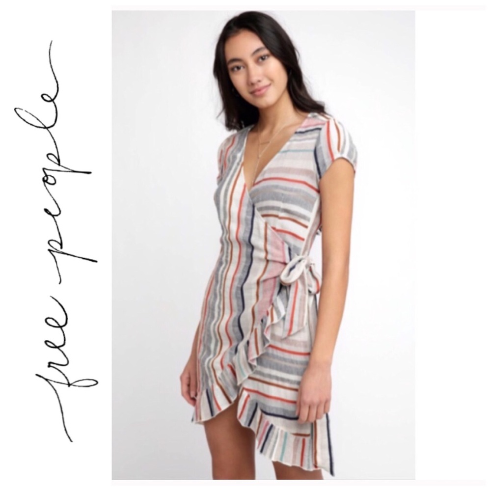 FREE PEOPLE | ‘Wrap It Up’ striped mini dress